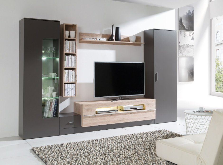 Серые стенки в гостиную