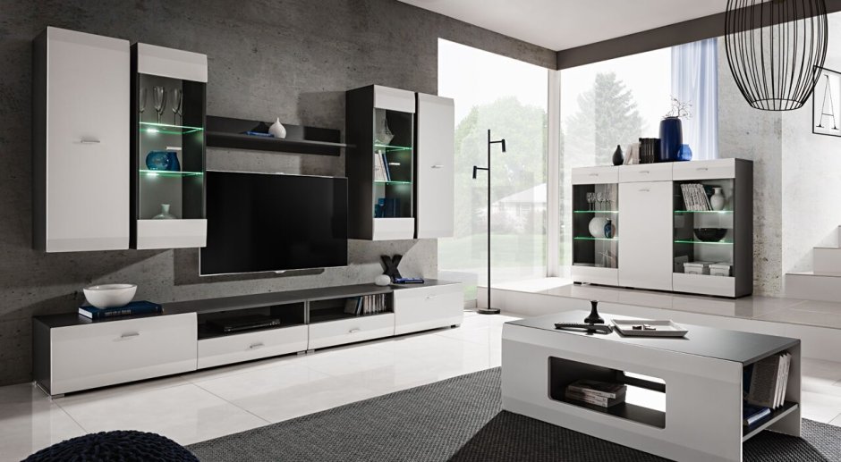 Стенка Flow белый глянец