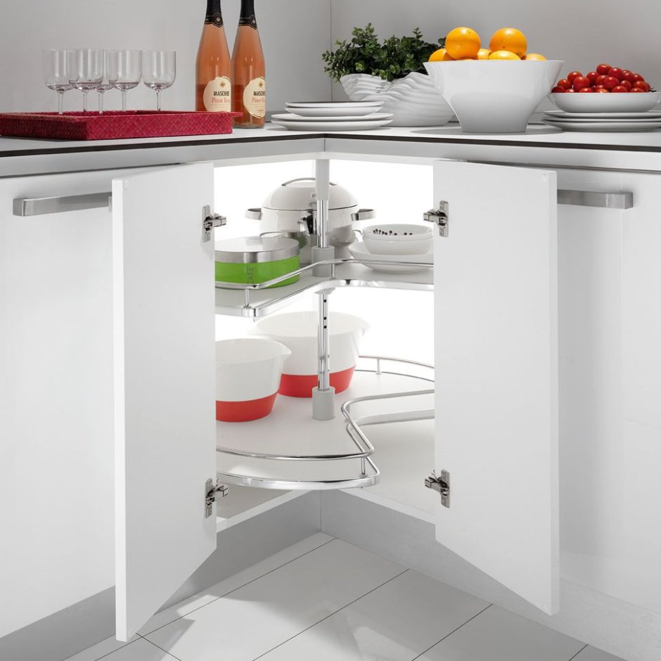 Карусель 3/4 в угловую базу 900х900 отделка хром белый 828bw/820b