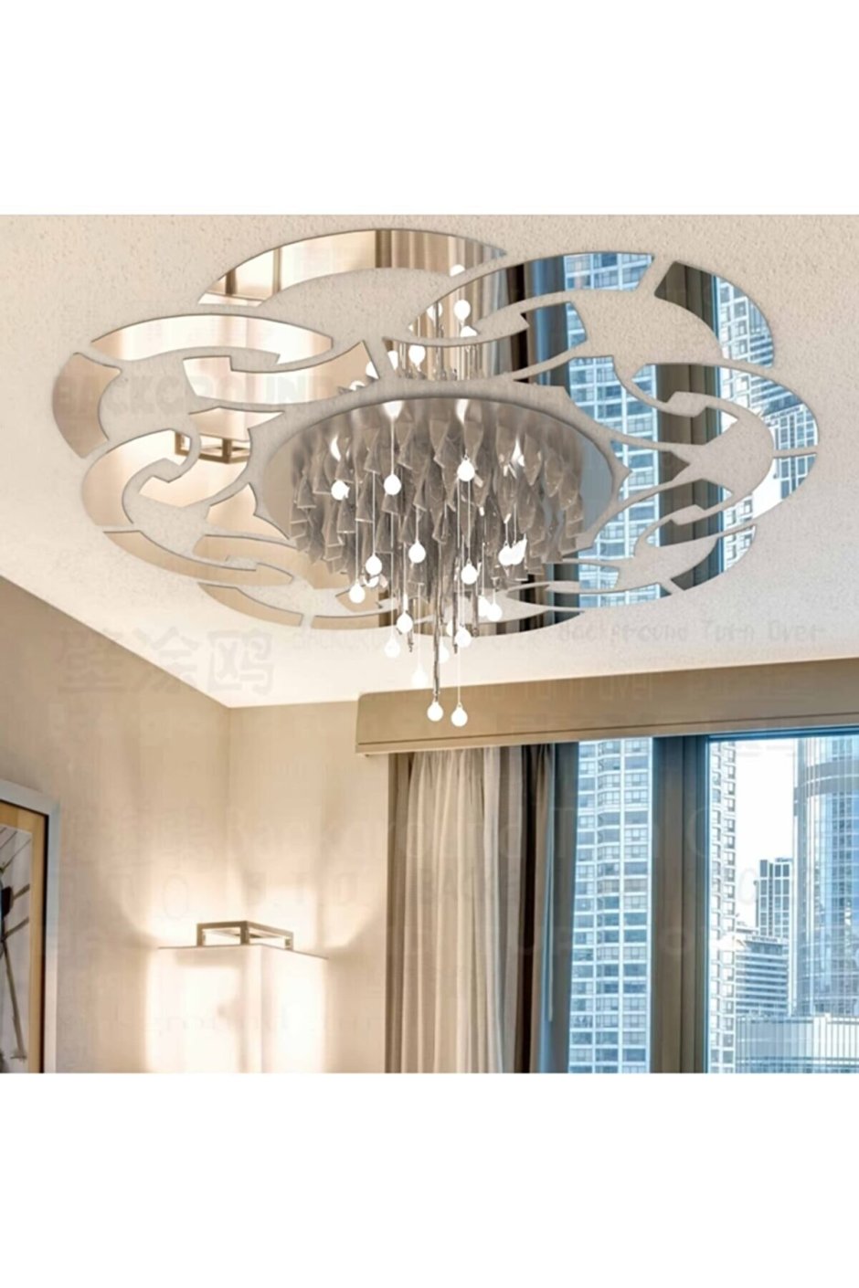 Зеркальный декор на потолок