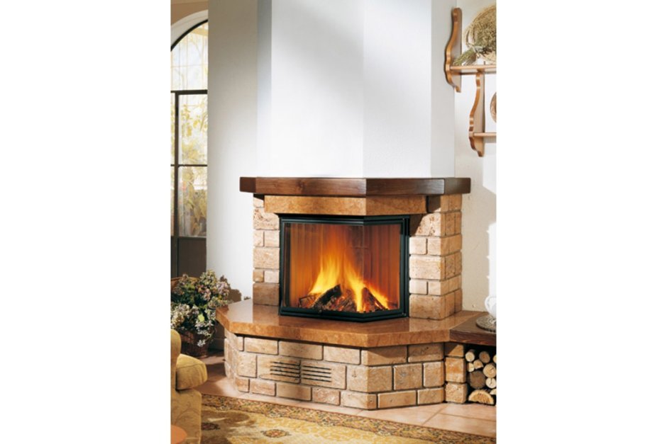 Каминная полка гостиная Сканди