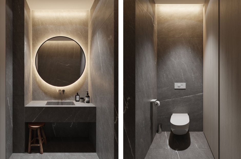 Шкаф в ванную над инсталляцией