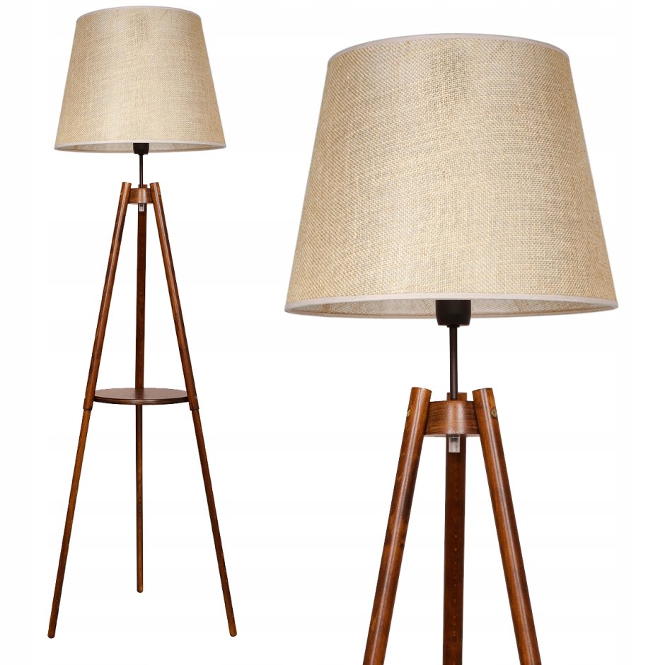 Торшер напольный тренога со столиком 2078