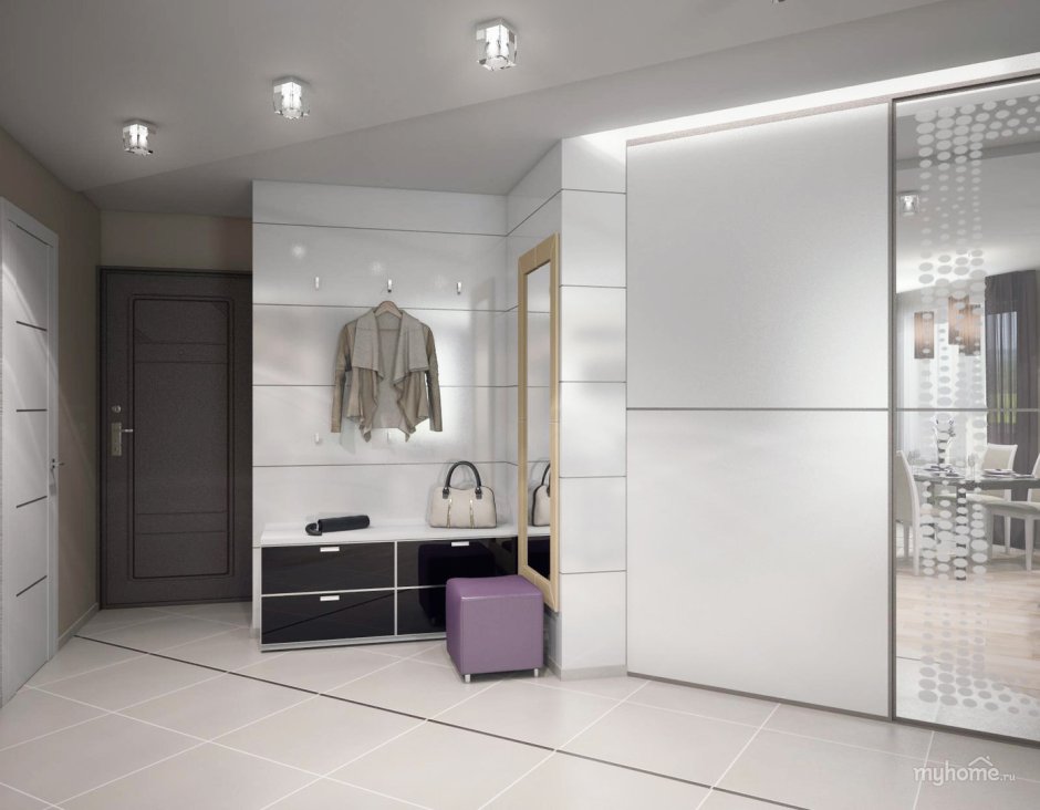 Серый шкаф купе в прихожую