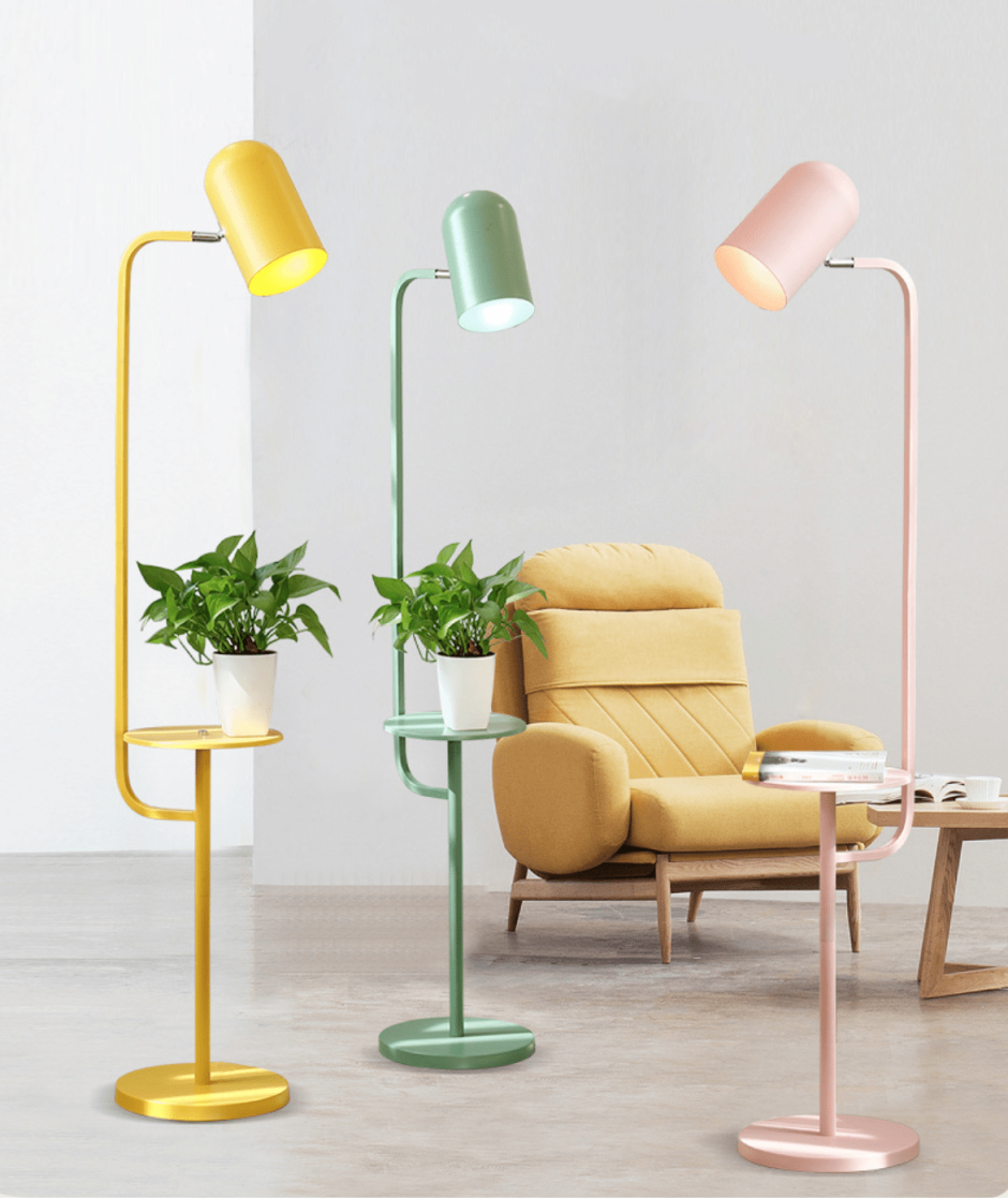 Торшер со столиком в скандинавском стиле