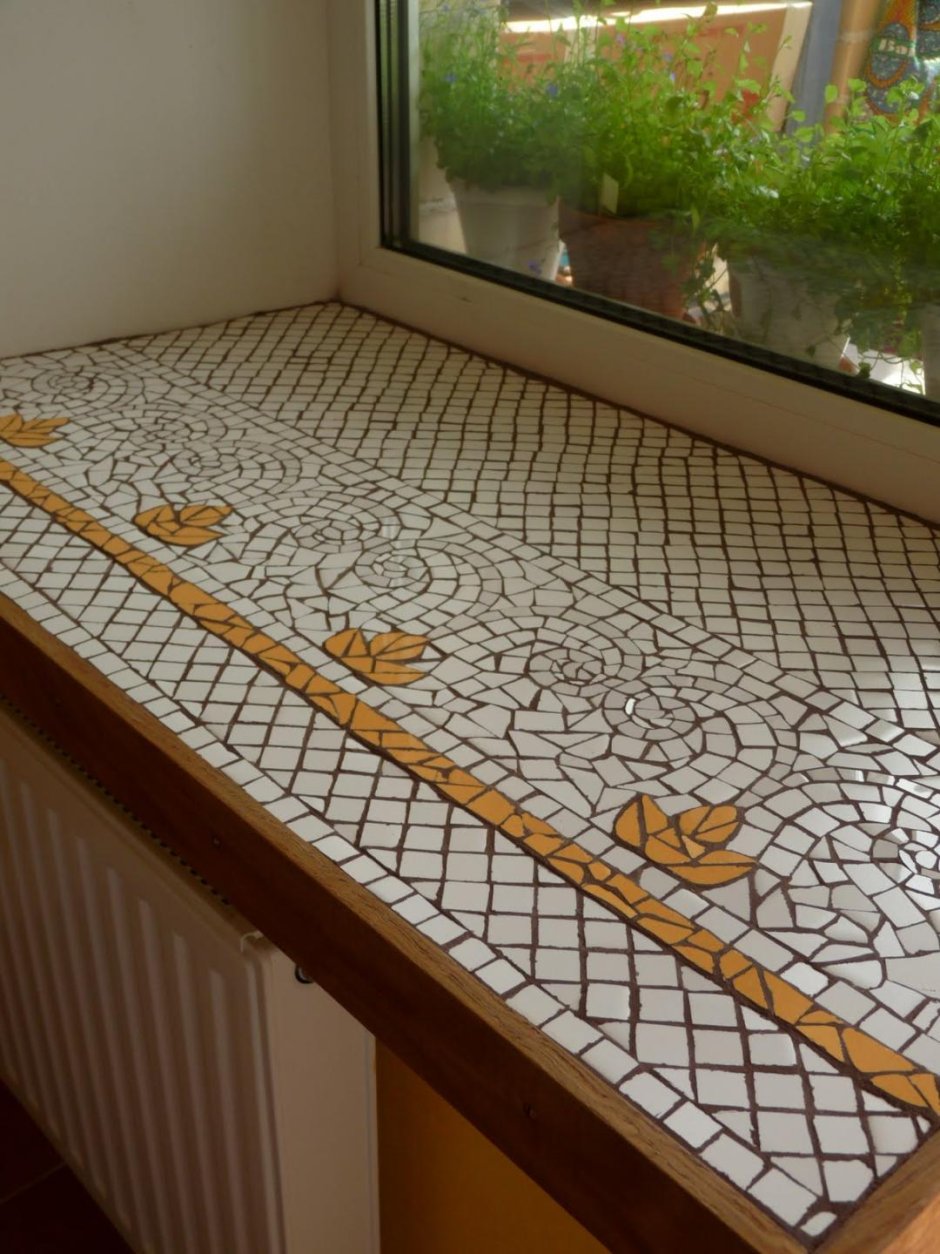 Отделка подоконника плиткой