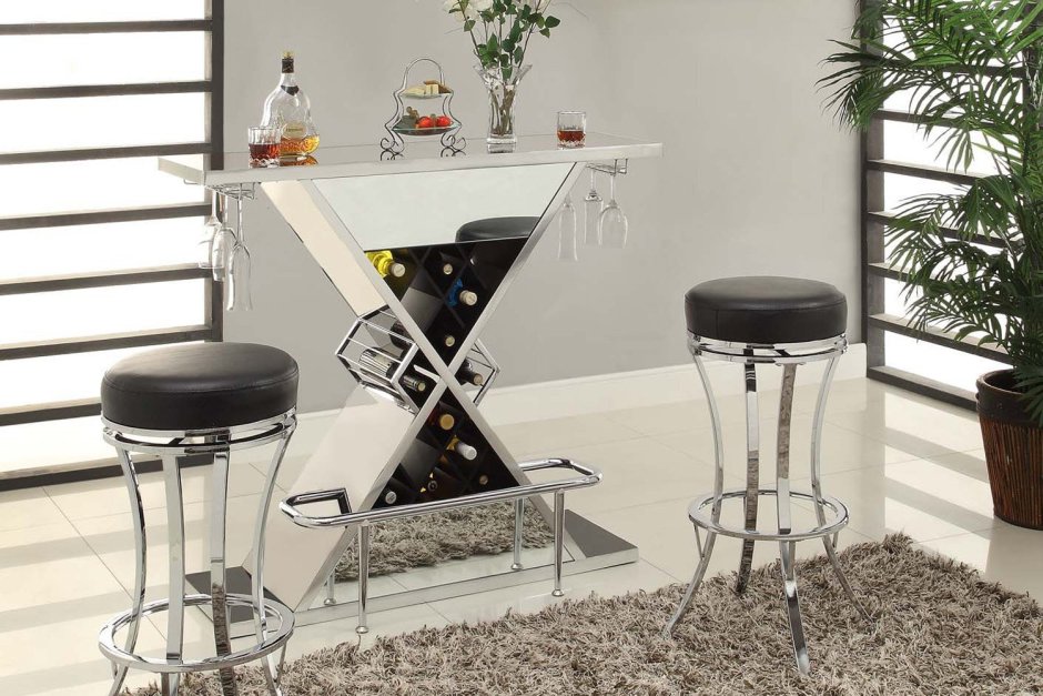 Барная стойка MK-2396 белый/хром