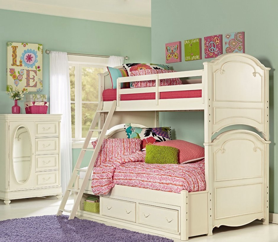 Двухъярусная кровать для девочек