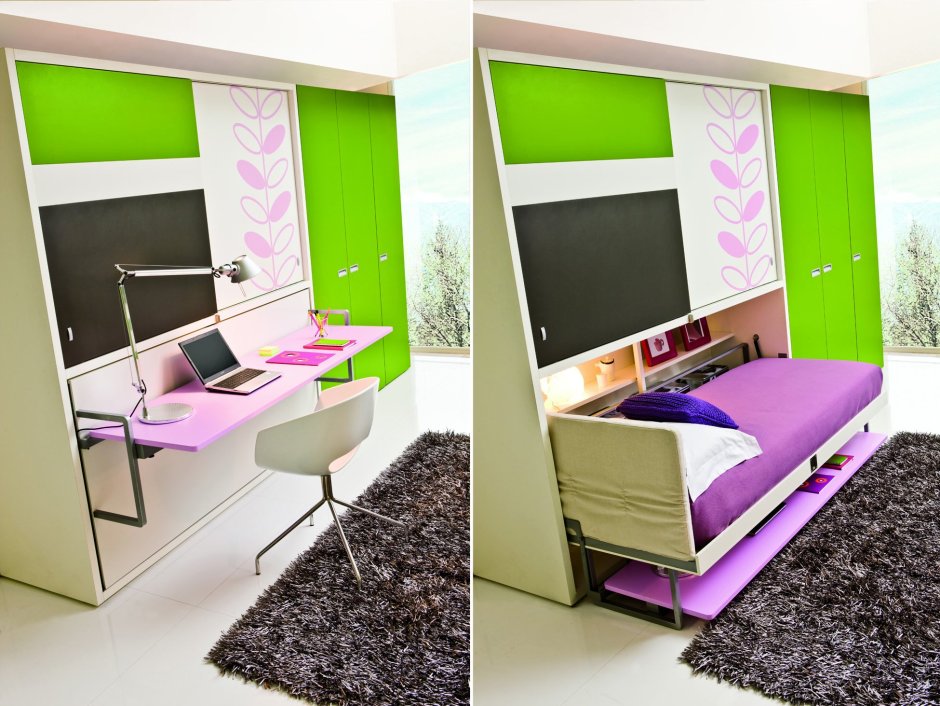 Подъемная кровать шкаф