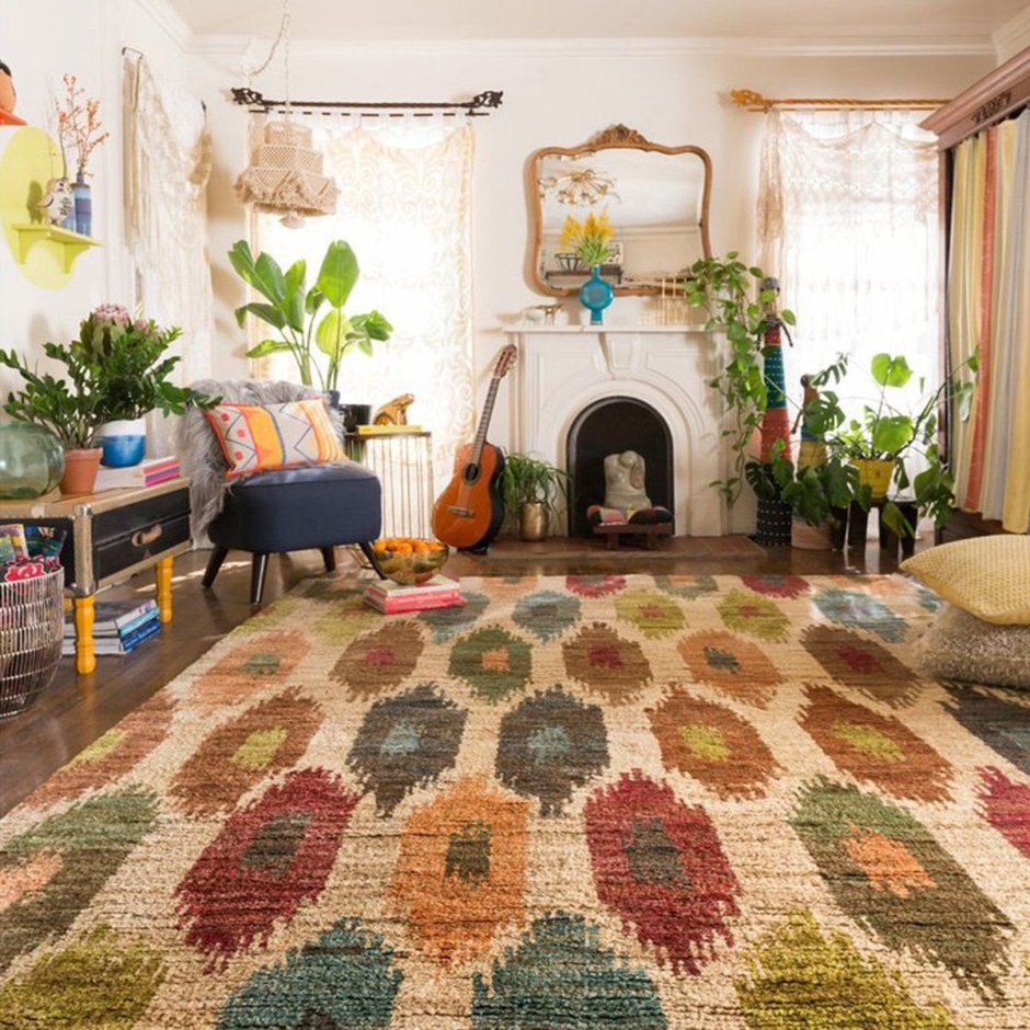 Ковер бохо в интерьере