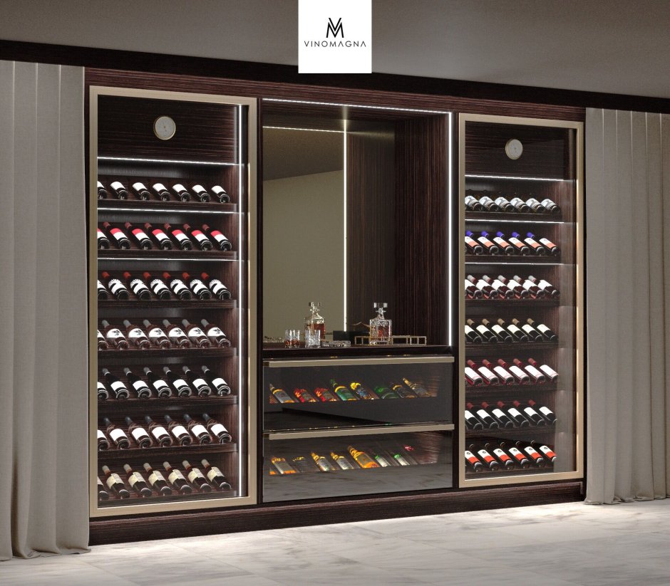 Винный шкаф в комнате
