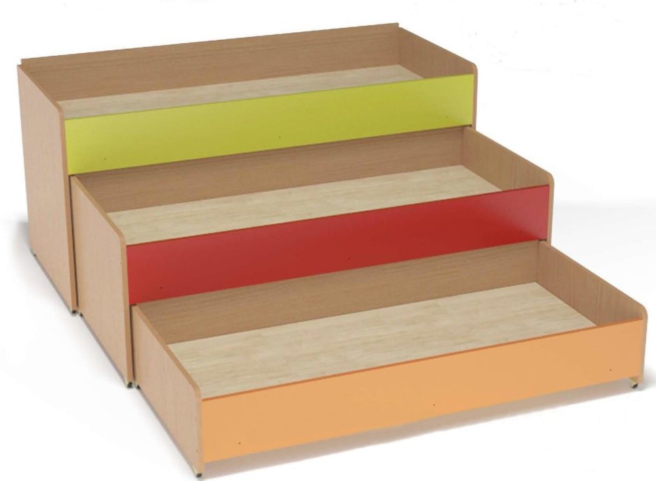 Кровать трехъярусная с крышкой 1520*676(1902)*790мм бук ЛДСП арт.кд-3.16