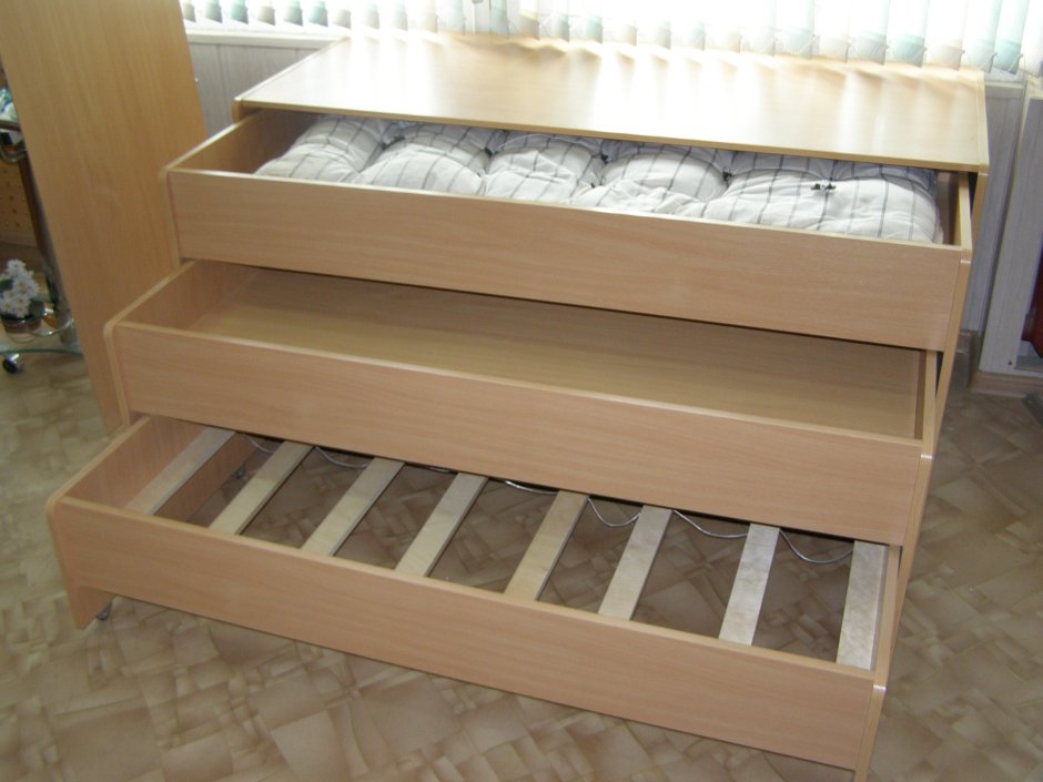 Кровать 3 ярусная выкатная для детских садов