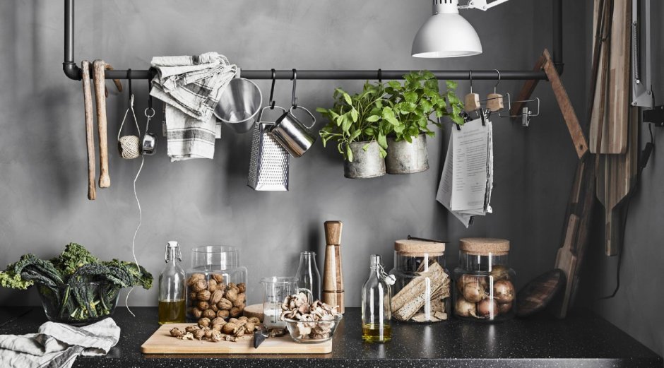 Рейлинги для кухни в интерьере