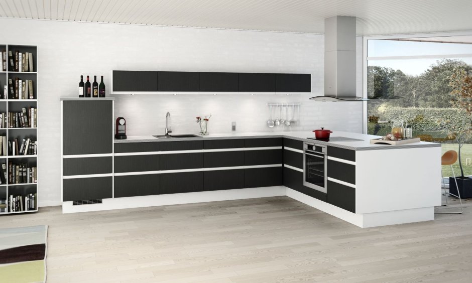 Кухня без навесных ящиков