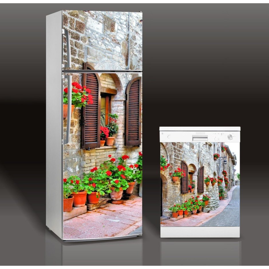 Наклейки на холодильник 3д