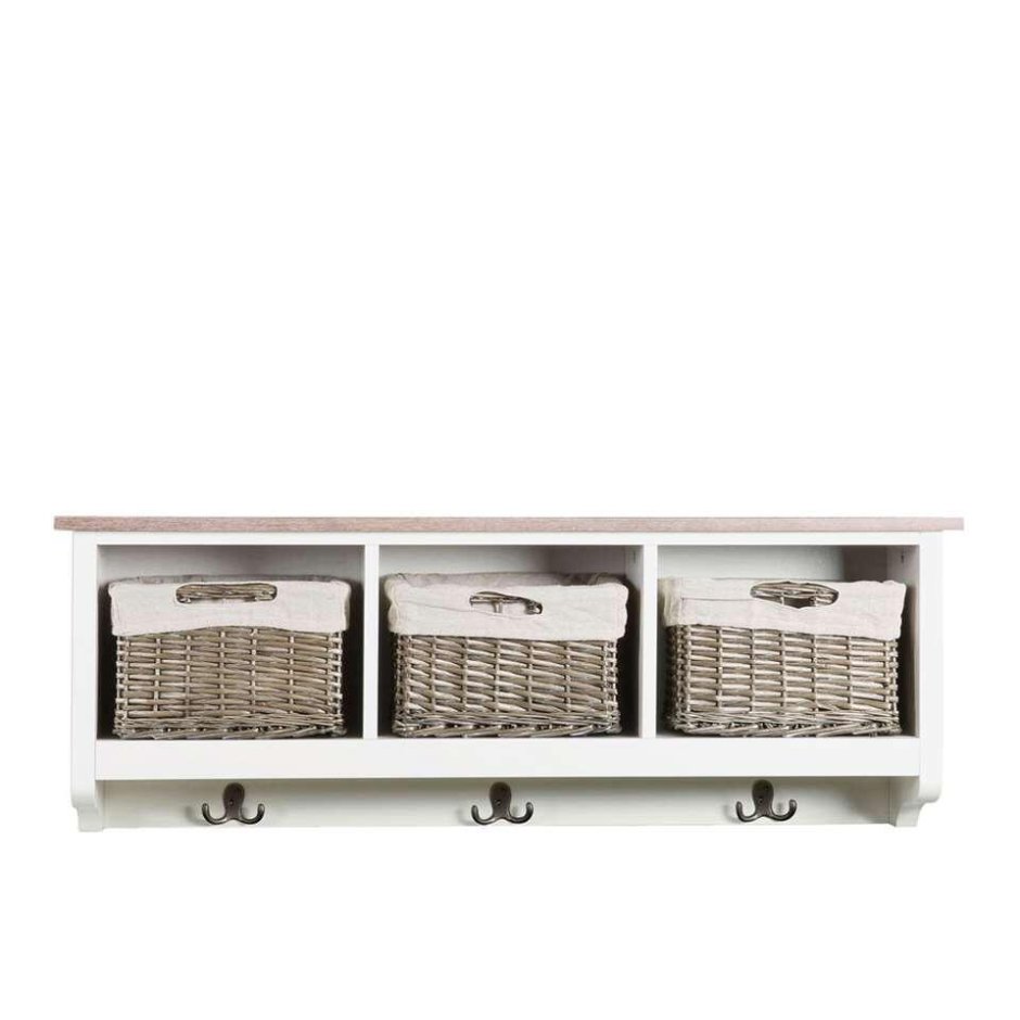 Полка для головных уборов в прихожую белая