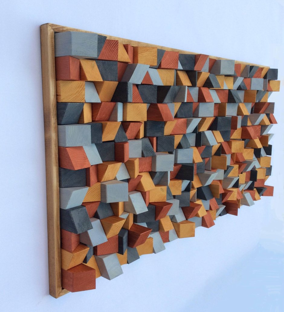 Панно из деревянных брусков