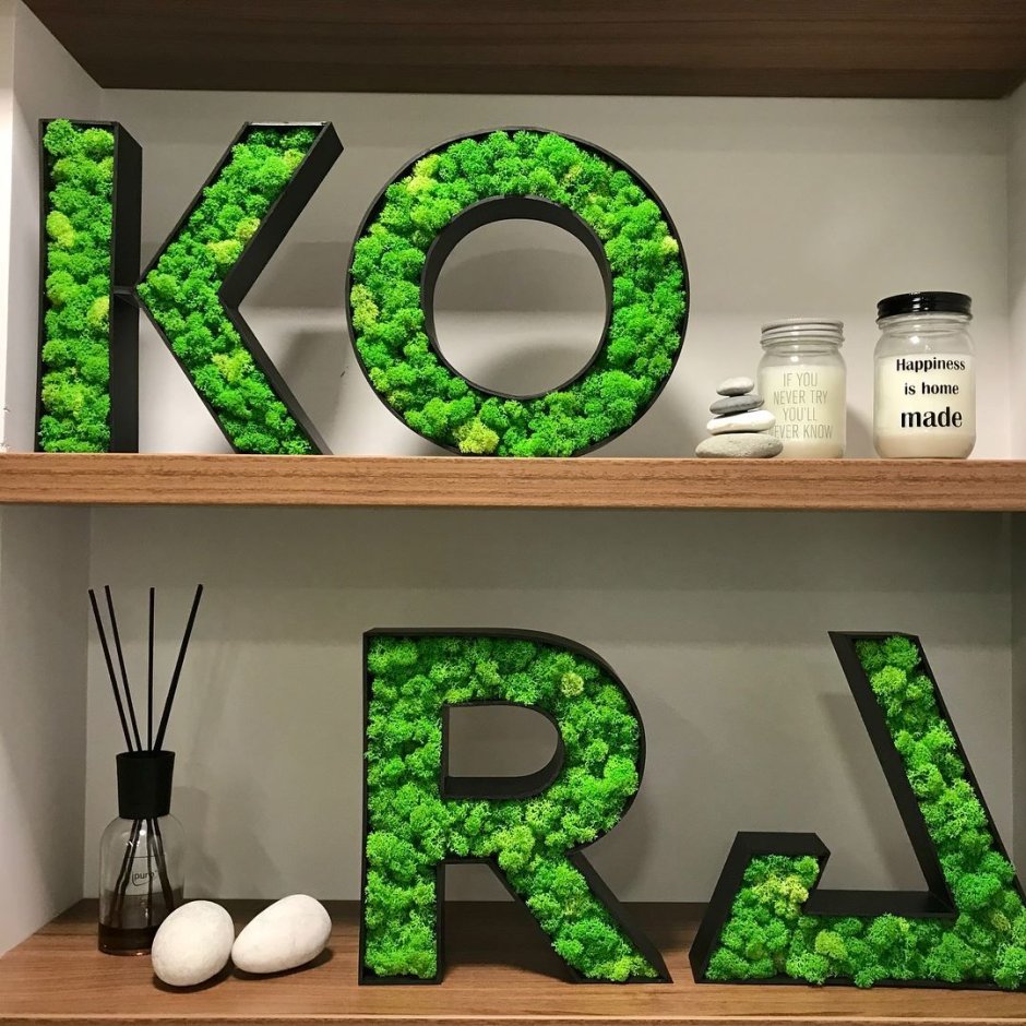 Вывеска из мха