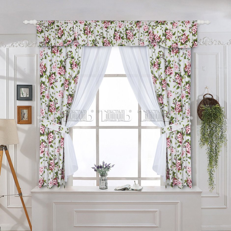 Комплект штор для кухни "Стефани", 136х180 см (каждая), 2 шт., altal