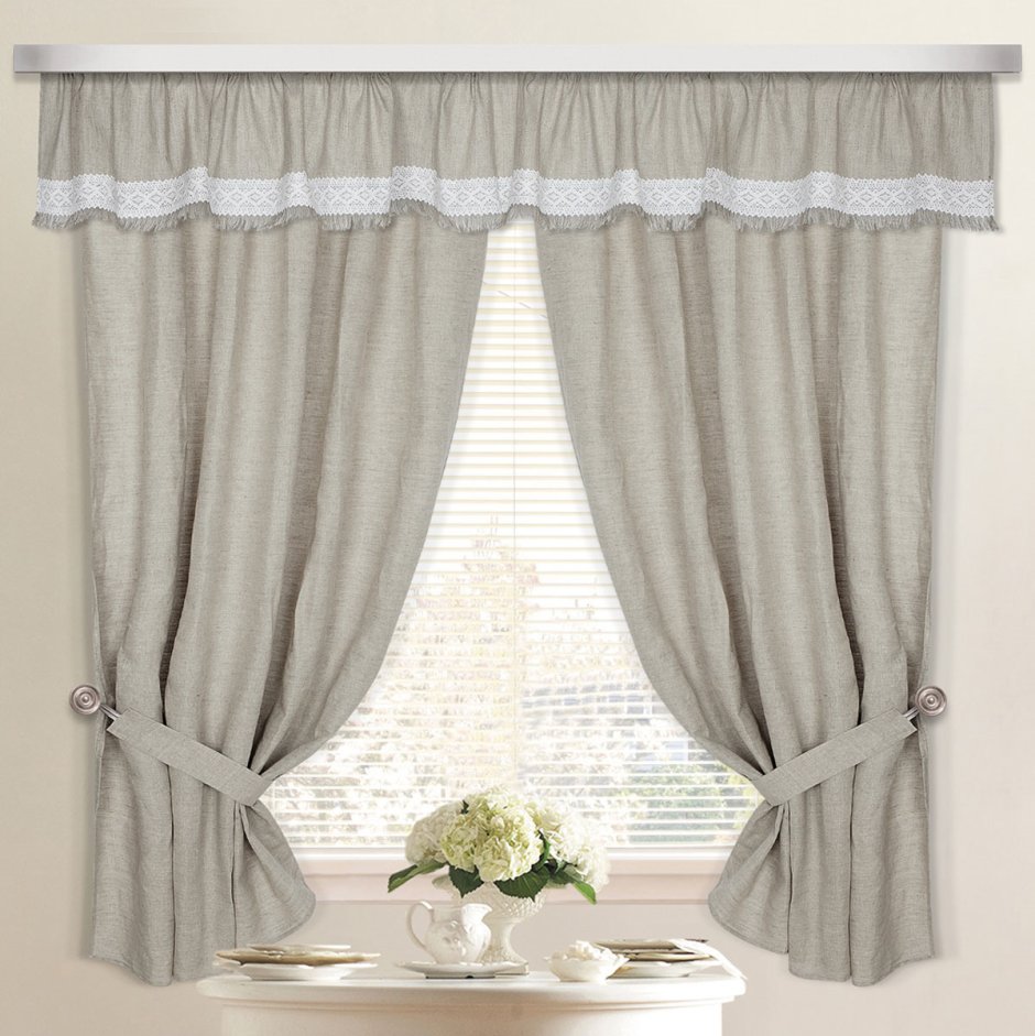 Комплект штор белая Сакура 75*180см/2шт тюль 140*170см/2шт с подхватами