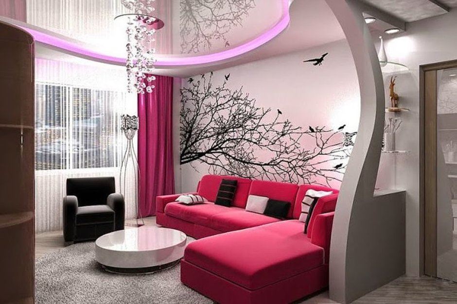 Перегородка из гипсокартона для зонирования комнаты