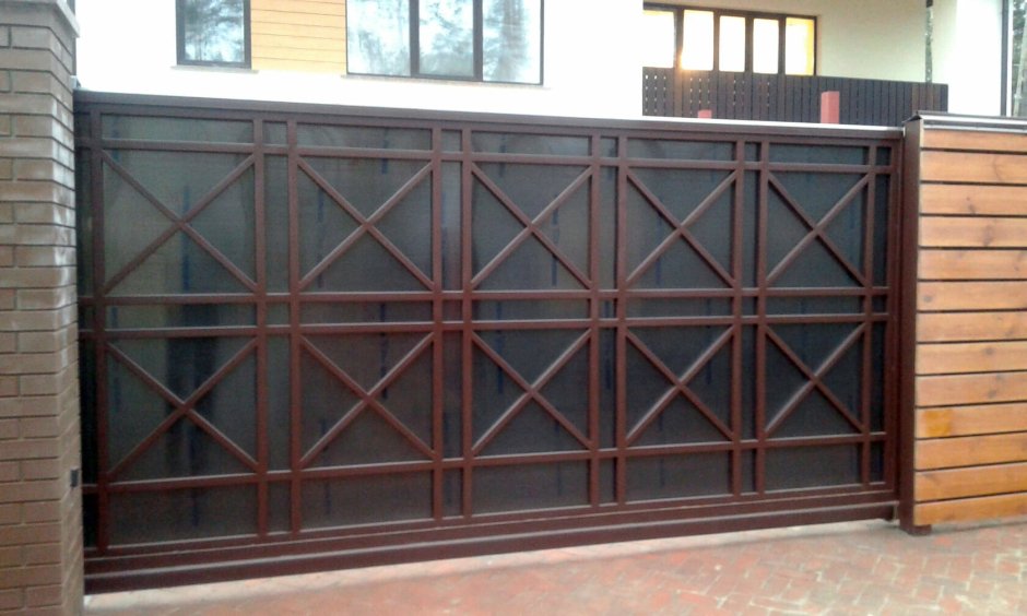 Распашные уличные ворота Дорхан