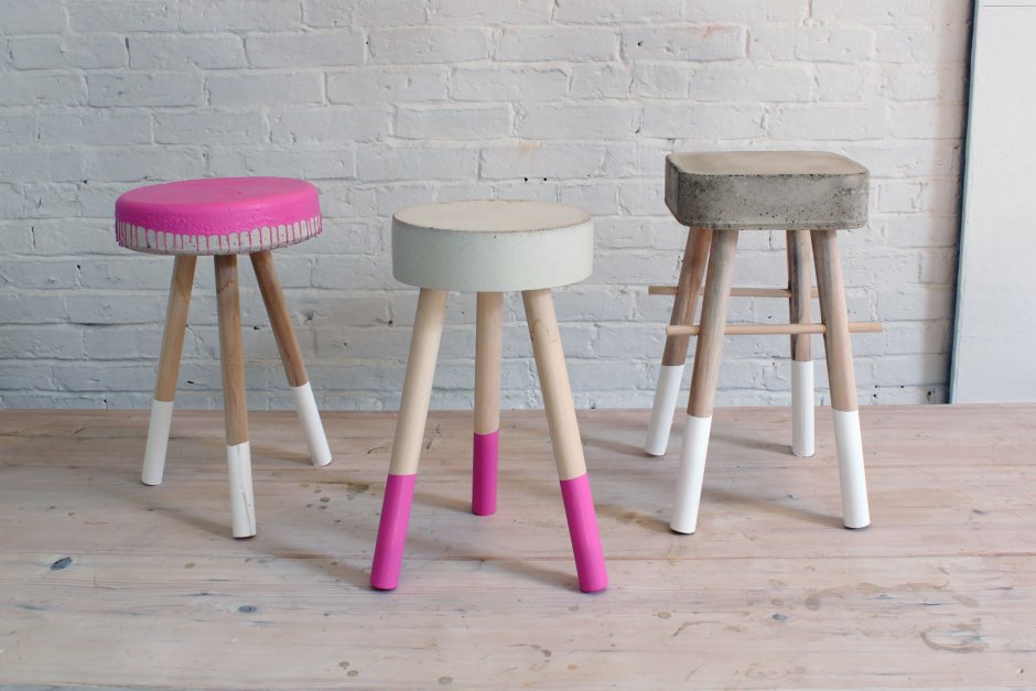 Табурет из бетона и черенков