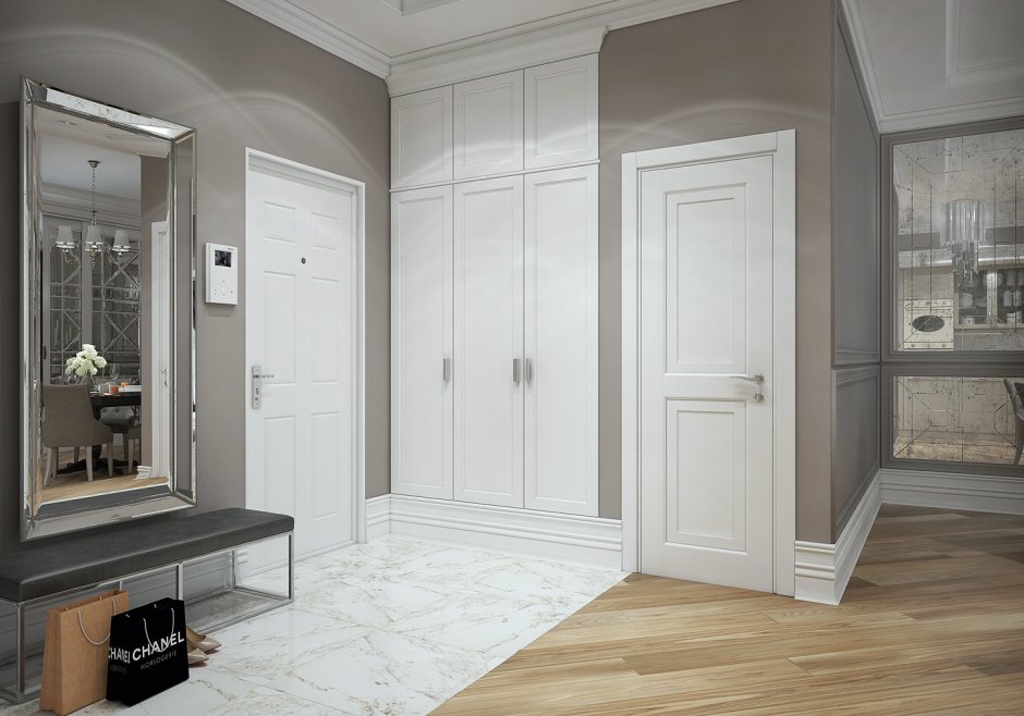 Мраморный пол в прихожей