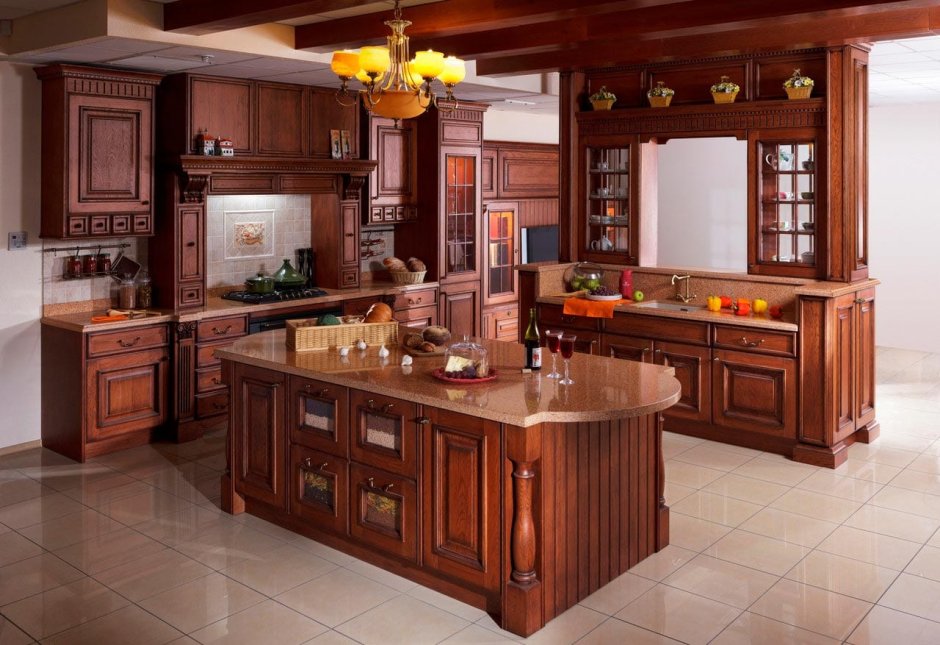 Кухня из массива дерева