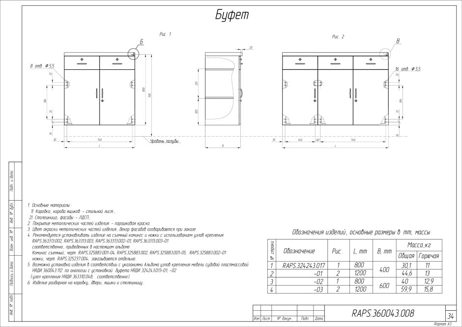 Судовая мебель рапс