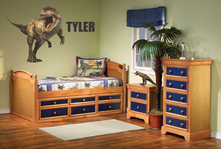 Кровать динозавр с горкой