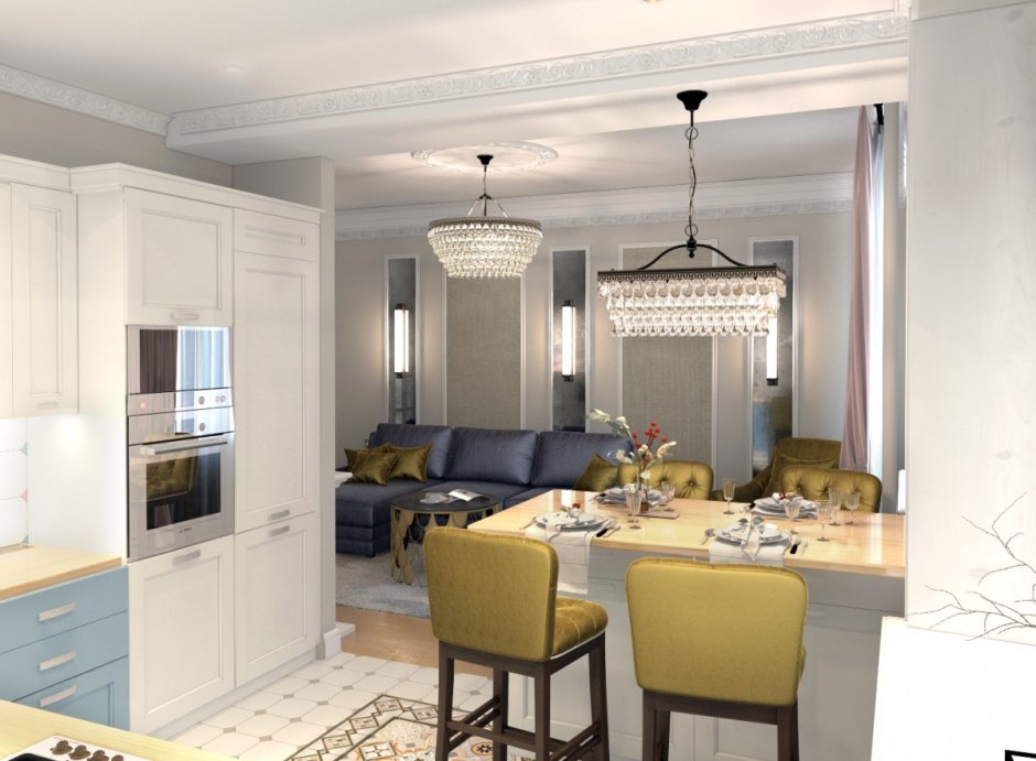 Интерьер кухни в сталинке
