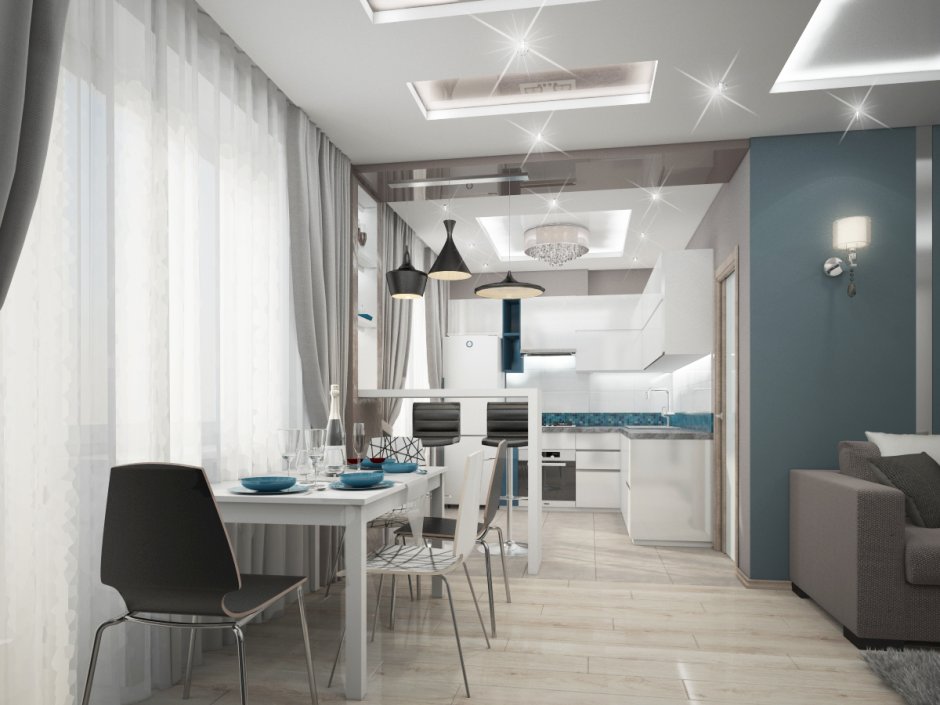 Кухня гостиная в сталинке