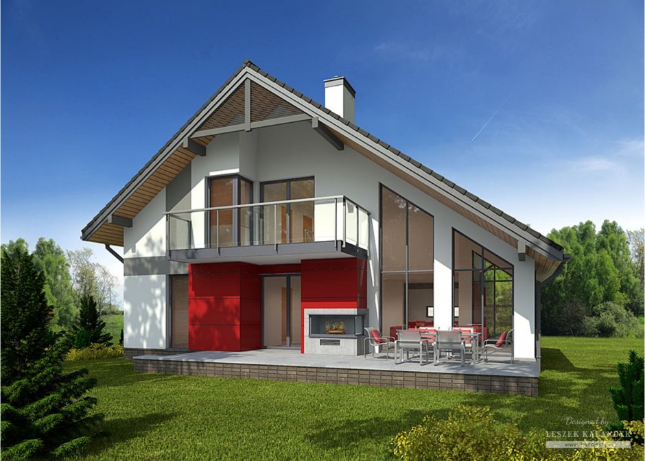 Дом с двускатной крышей