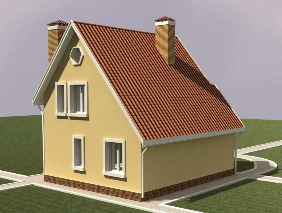 Асимметричная крыша с мансардой