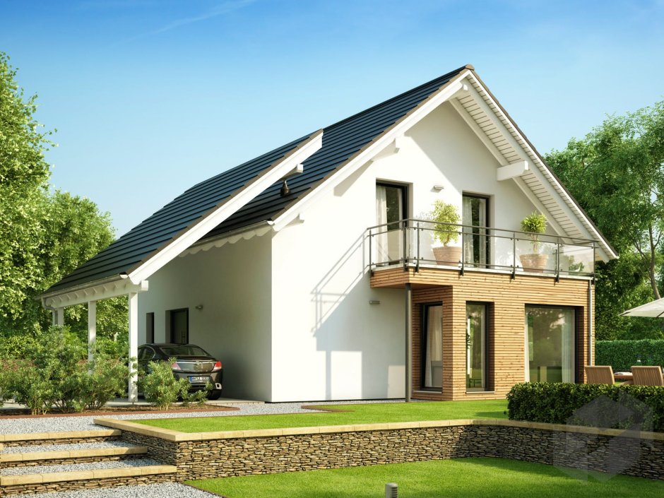 Скандинавский дом 80 кв метров с односкатной крышей