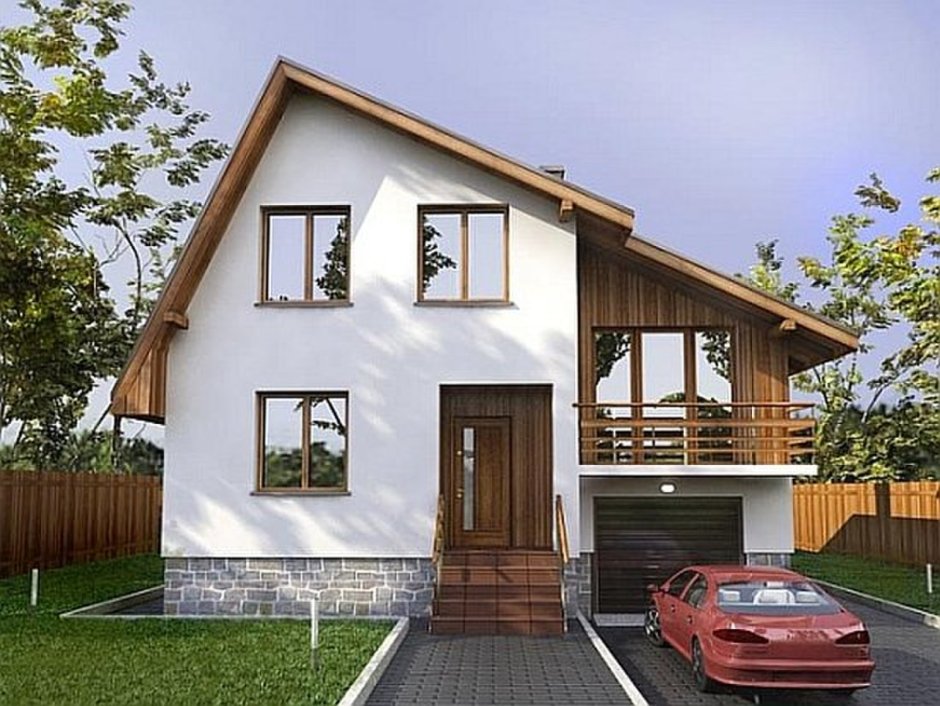 Дом с разными скатами крыши