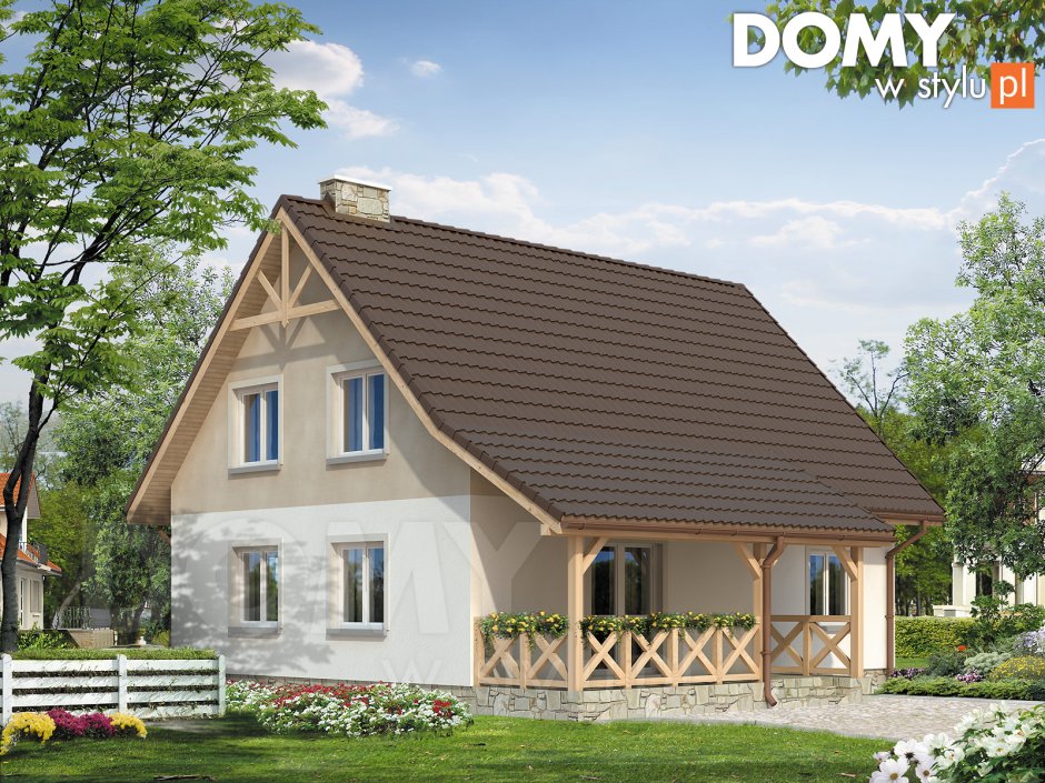 Одноэтажный дом с несимметричной крышей