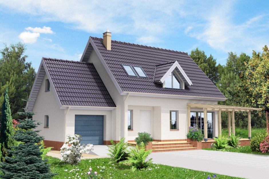 Разноуровневая крыша с мансардой