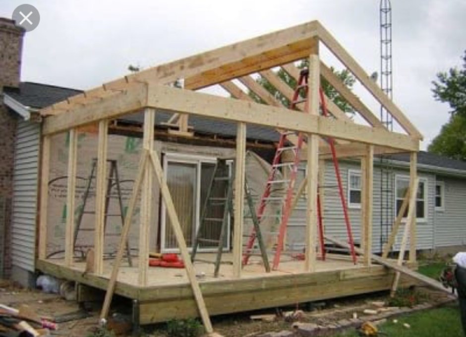 Каркасный пристрой крыша