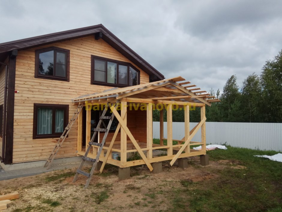 Веранда к дому из бруса