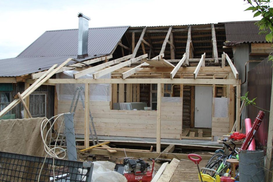 Пристрой к дому крыша