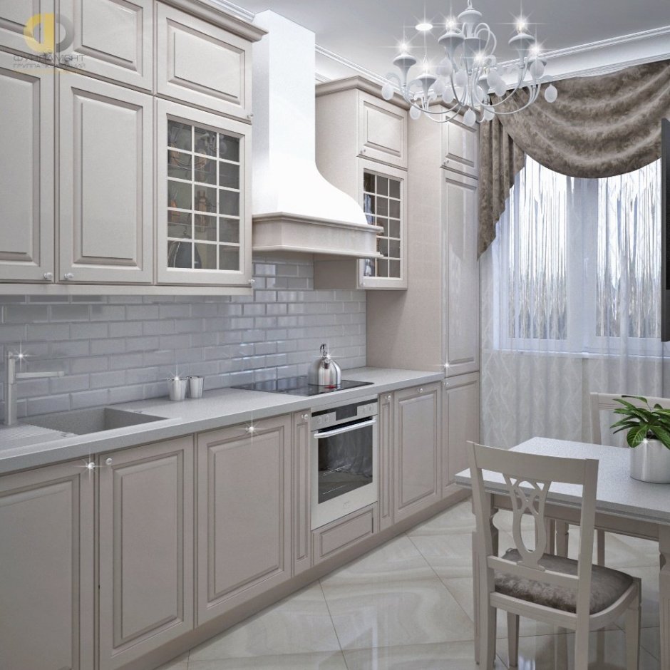 Кухни классика светлые угловые