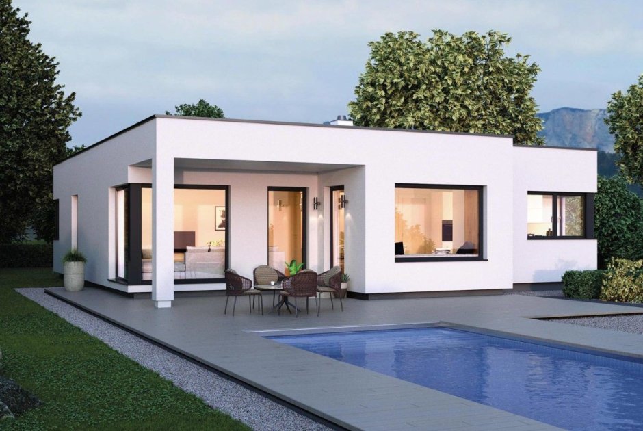 Небольшой дом с плоской крышей