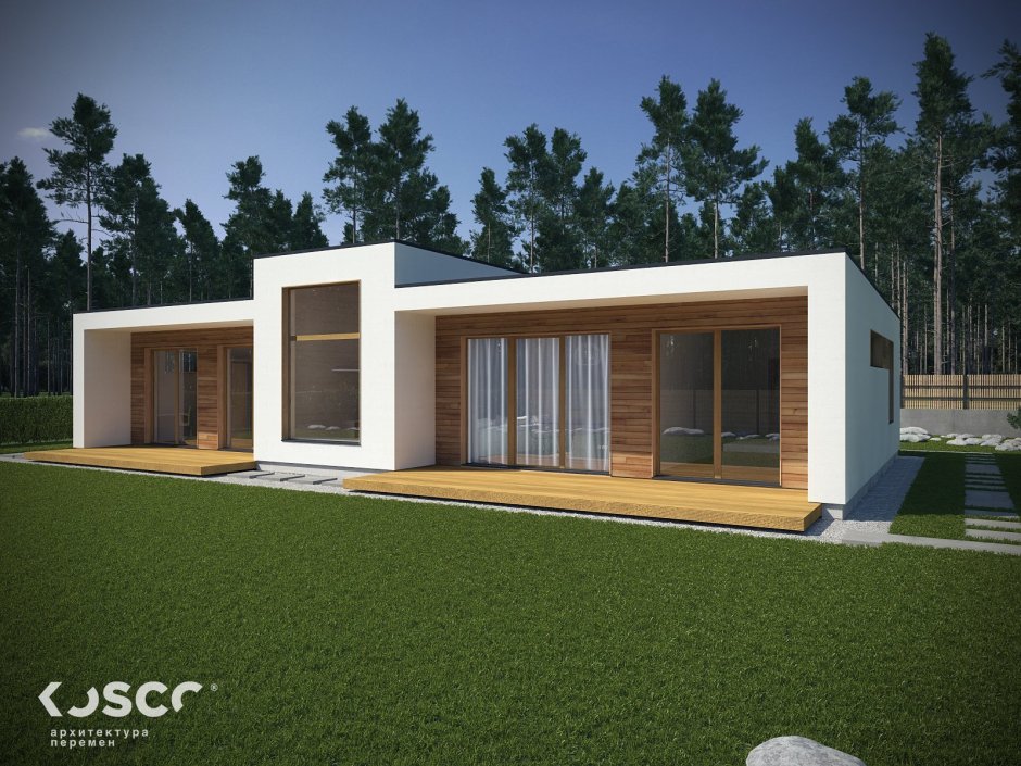 Дом в стиле Хай тек с террасой