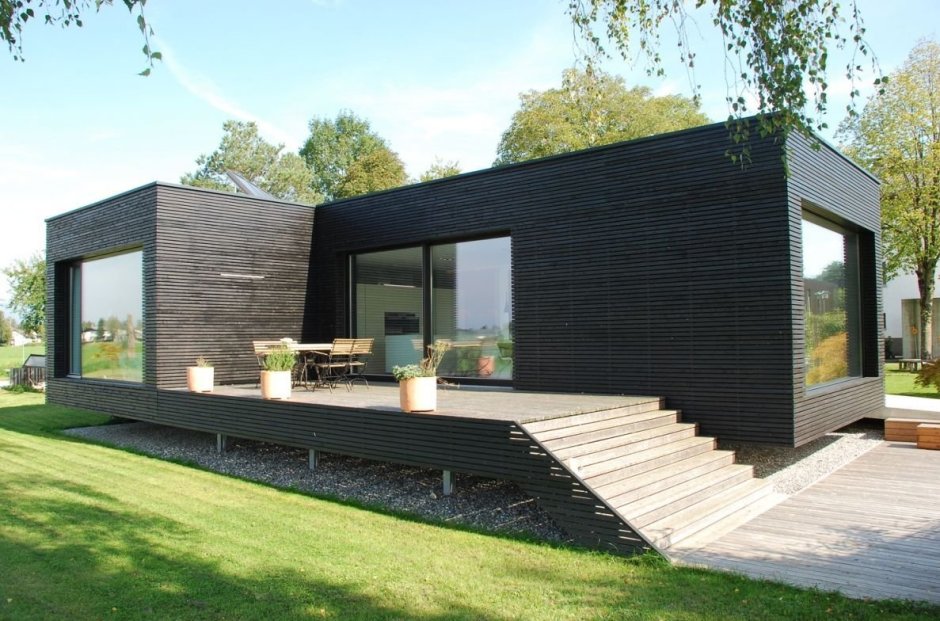 Дом с плоской крышей двухэтажный