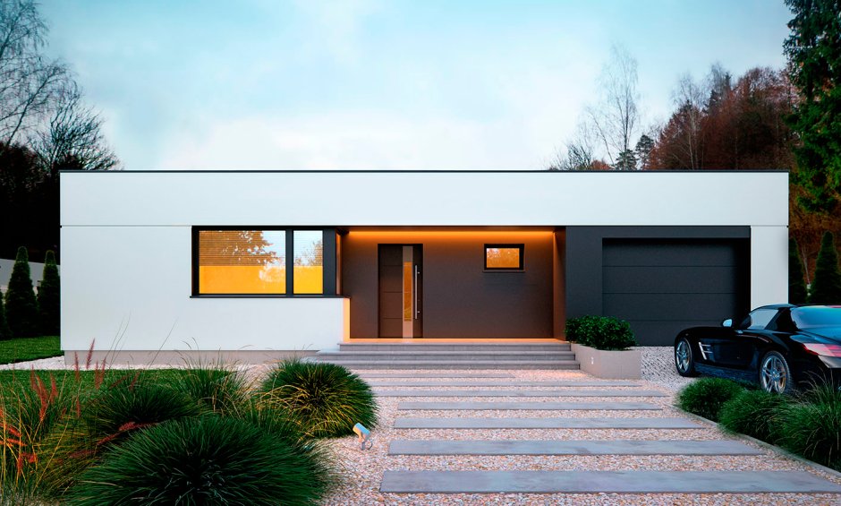 Дом с плоской крышей монолит 170 м