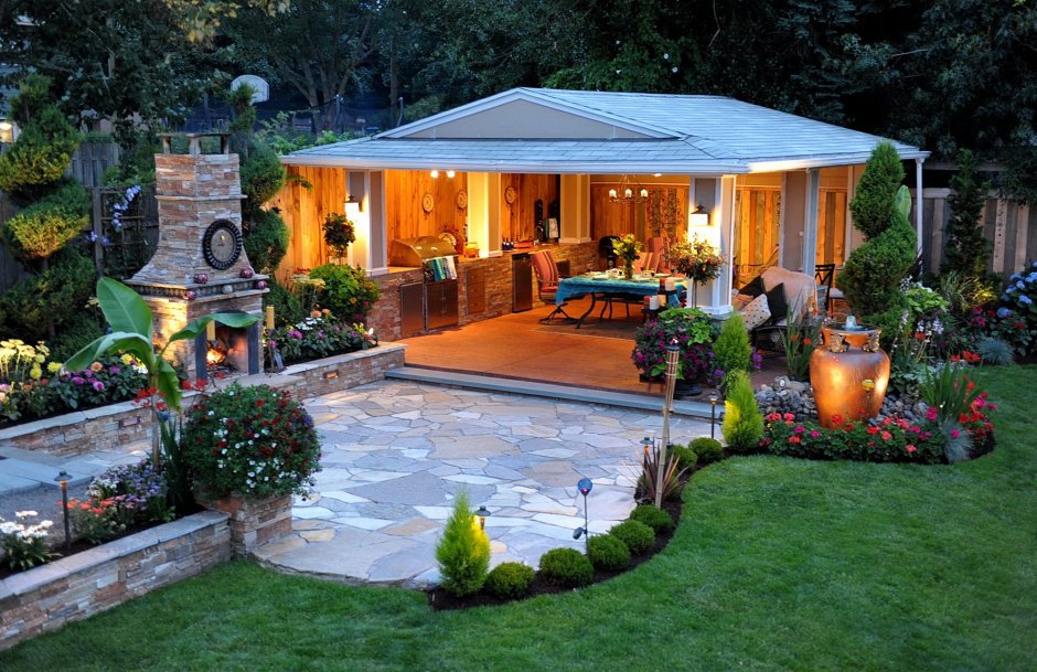 Патио в ландшафте