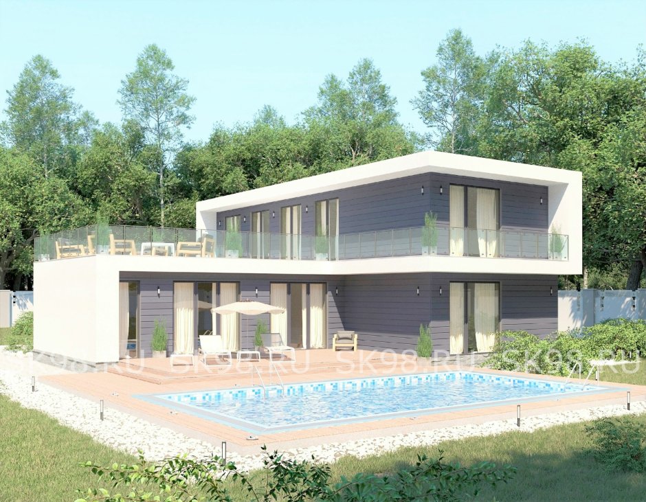 Проекты домов с плоской крышей двухэтажный